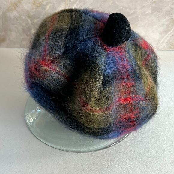 The Jacobite Tartan Mohair/ Wool Blend Beret Hat Woven In Scotland - Picture 9 of 12